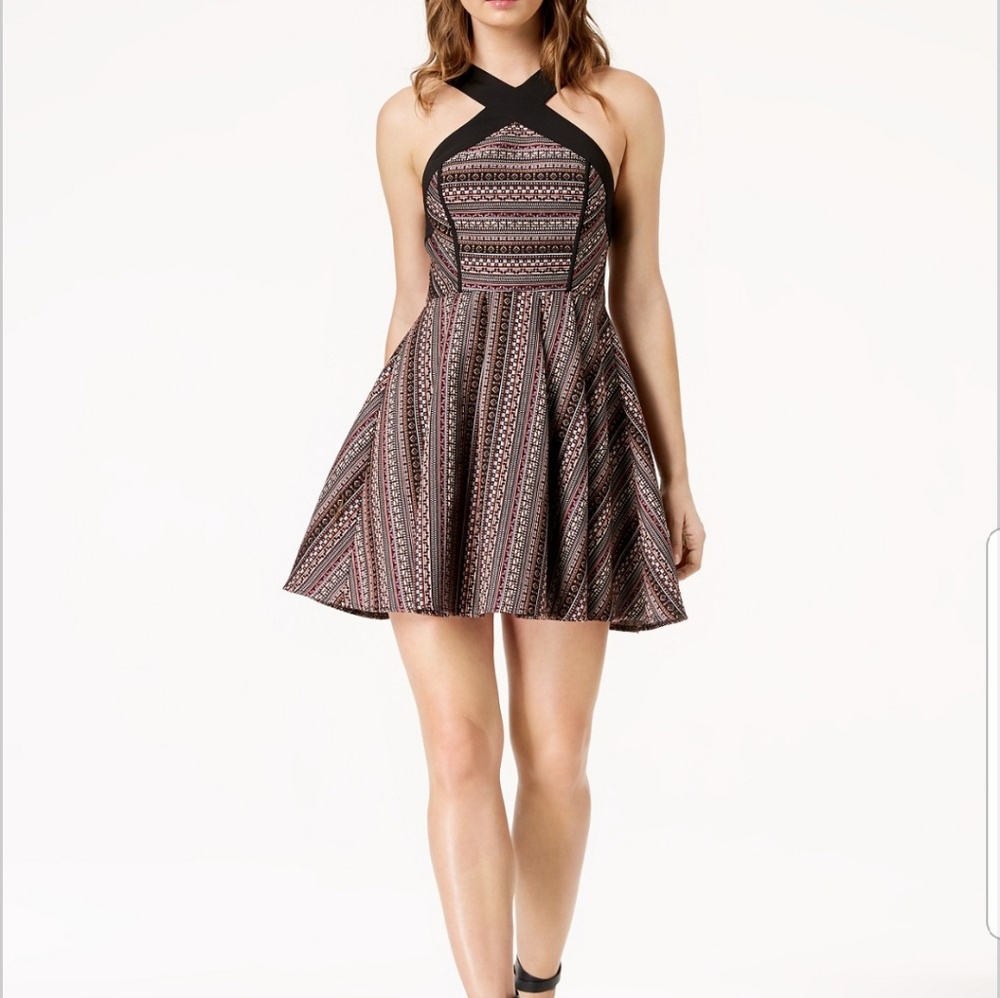 NWT Bcbg Crisscross Jacquard Fit & Flare Dress